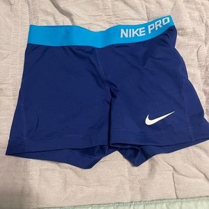 Blue Nike Pro Shorts